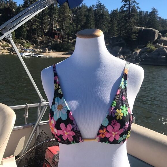 Designer Neon Daisy Bikini Top‎ - Picture 1 of 5
